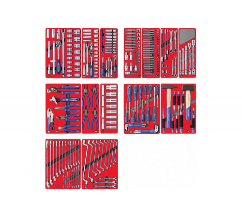 Набор инструментов "ЛИДЕР" для тележки, 14 ложементов, 270 предметов МАСТАК 5-00270