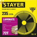 STAYER LAMINATE 235 x 32/30мм 72Т, диск пильный по ламинату, аккуратный рез