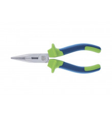 Прямые длинногубцы СИБРТЕХ 160 мм, двухкомпонентные рукоятки 17104