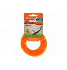 Леска для триммера 2.4 мм, 15 м, круг, оранжевый Sturm GT3535-2.4-0-15