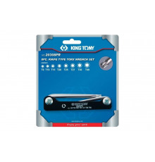 Набор Г-образных складных ключей (TORX, T9-T40, 8 предметов) KING TONY 20308PR