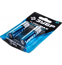 Щелочная батарейка Зубр 1.5 В, тип АА, 2 шт, Turbo-MAX 59206-2C_z01