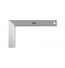 Угольник Denzel нержавеющая сталь, градуировка, алюминиевое основание, 300 мм 32397