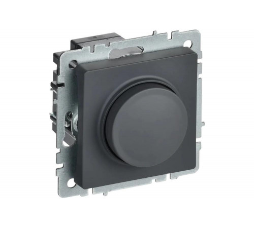 Поворотно-нажимной светорегулятор IEK Brite сс10-1-0-брг 600вт, графит BR-D20-0600-K53