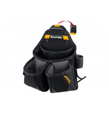 Поясная сумка KRAFTOOL KP-15 350x320 мм с быстросъёмным креплением FastClip, 15 карманов и петель 38771