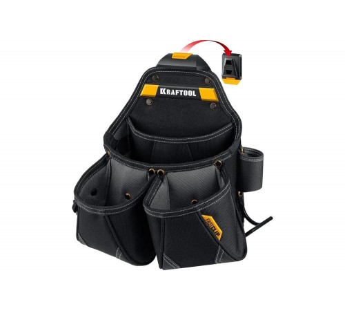 Поясная сумка KRAFTOOL KP-15 350x320 мм с быстросъёмным креплением FastClip, 15 карманов и петель 38771