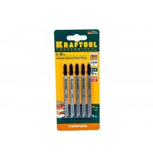 Пилки для электролобзика 5 шт. (Cr-V; обратный рез; EU-хвост.; шаг 2.5 мм, 75 мм) по дереву, фанере, ламинату KRAFTOOL 159516-2.5-S5