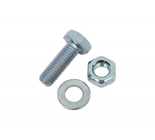 ЗУБР M10 x 30 мм, 3 шт., болт с шестигранной головкой в комплекте с гайкой, шайбой, шайбой пружинной 303436-10-030