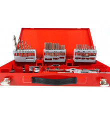 Резьбонарезной набор M3-M12 HSS метчики+плашки+воротки+сверла, 44шт RUKO 245030