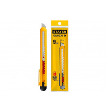 Нож STAYER Quick-9 из АБС пластика, сегментированные лезвия 9 мм 0901_z01