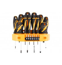 Набор отверток и вставок (бит) TOLSEN GRIPro подвесной, 19 предметов TT20183