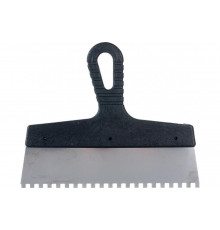 Шпатель из нержавеющей стали, 250 мм, зуб 6x6 мм, пластмассовая ручка СИБРТЕХ 85465