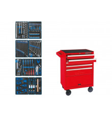 Набор инструментов KING TONY "FOCUS" в красной тележке, 188 предметов 934-188MRV