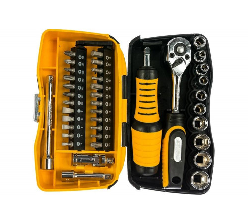 STAYER 39 шт., биты и торцовые головки с трещоткой и воротком 25135-H39