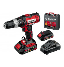 Ударная дрель-шуруповер ЗУБР 18В, 2 АКБ 2Ач, в кейсе ДШУ-185-22