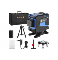 Лазерный самовыравнивающийся профессиональный уровень DEKO в кейсе LL12-HVR PREMIUM со штативом 1 м (12 линий) 065-0105-2
