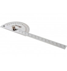 Измерительная линейка HARDEN из нержавеющей стали, с транспортиром, 90 х 150 мм 580718