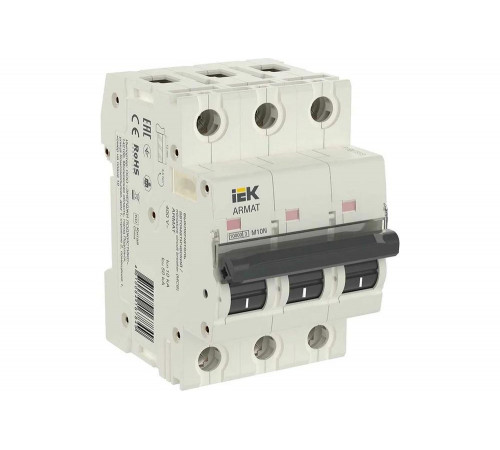 Автоматический выключатель IEK ARMAT M10N 3P D 6А AR-M10N-3-D006