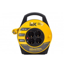 Катушка с термозащитой IEK "Industrial" УК10 4 места, 2Р+PЕ, 10м, 3х1,5 мм2 WKP15-16-04-10