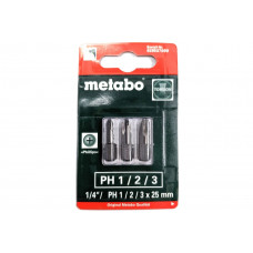 Набор бит Phillips (3 шт; PH 1/2/3; torsion) METABO 628537000