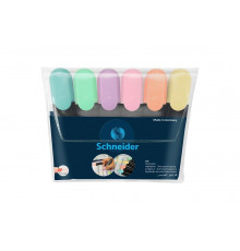 Набор текстовыделителей Schneider Job 6 цветов, пастельные ассорти, 1-5 мм, прозрачный чехол 115097