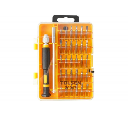 Набор прецизионных вставок (бит) TOLSEN 1/4", PH, PZ, Hex, Torx, Slotted, 32 предмета TT20047s
