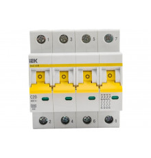 Автоматический выключатель IEK ВА47-60M 4Р 20А 6кА С MVA31-4-020-C