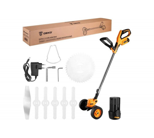 Триммер-газонокосилка садовый аккумуляторный DEKO DKTR12, 2х2.0Ач 063-4405