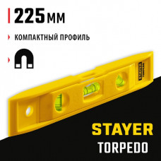 STAYER 225 мм, короткий магнитный уровень TORPEDO 3454_z02 Master