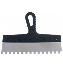 Шпатель из нержавеющей стали, 300 мм зуб 10х10 мм, пластмассовая ручка СИБРТЕХ 85501