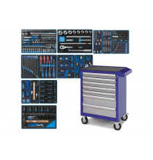 Набор инструментов KING TONY "ACTION" в синей тележке, 327 предметов 934-327AMB