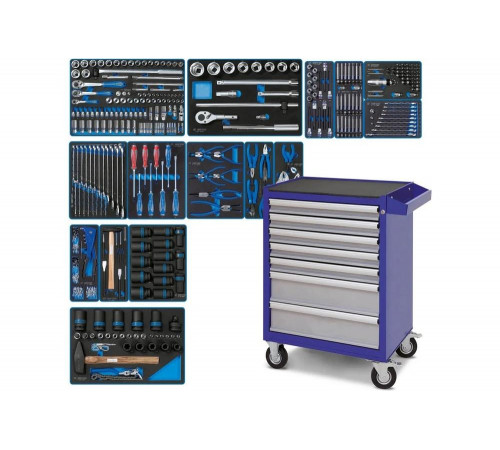 Набор инструментов "ACTION" в синей тележке, 327 предметов KING TONY 934-327AMB