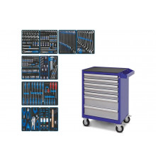 Набор инструментов KING TONY "CLAIM" в синей тележке, 286 предметов 934-286AMB