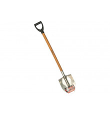 Штыковая лопата из нержавеющей стали, деревянный черенок, с рукояткой ЗУБР Мастер-НС 39447