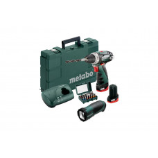 Аккумуляторный винтоверт Metabo PowerMaxx BS Basic + карманный фонарь TLA + 15 бит 600080930