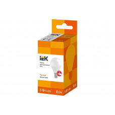 Лампа IEK LED G45 шар 5 Вт 230 В 3000К E14 LLE-G45-5-230-30-E14