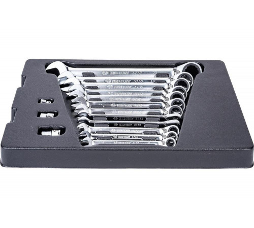 Набор комбинированных ключей с трещоткой, ложемент, 15 предметов KING TONY 9-10215MR