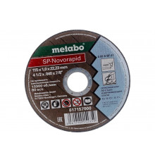 Круг отрезной по нержавеющей стали SP-Novorapid (115x1x22.23 мм) Metabo 617157000