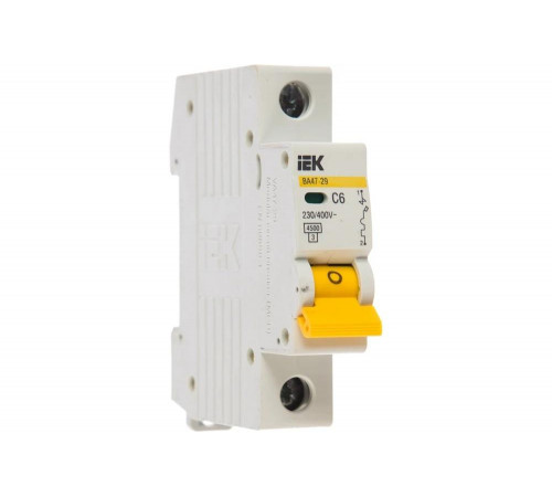IEK ВА47-29: автоматический выключатель для электрических сетей 0.102, 84мм, 72мм, 12мм, Арт. MVA20-1-006-C