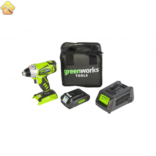 Ударный аккумуляторный шуруповерт GreenWorks 24V 3802307