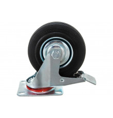 Колесо поворотное резина SCb 55 125 мм с тормозом (N) TOR 1024167