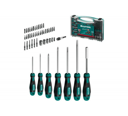 KRAFTOOL 50 шт, набор отверток и насадок X-Drive 25815