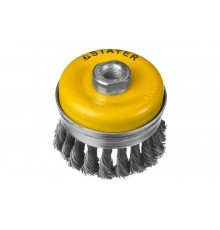 Щетка чашечная усиленная PROFESSIONAL (80 мм; М14; плетеные пучки проволоки 0.5 мм) для УШМ STAYER 35137-080