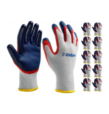 Перчатки с двойным нитриловым обливом ЗУБР Захват-2, размер L-XL, 10 пар 11454-K10