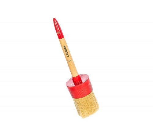 STAYER 70 мм, щетина натуральная, деревянная ручка, кисть малярная круглая 0141-70