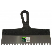 Шпатель из нержавеющей стали СИБРТЕХ 300 мм, зуб 8x8 мм, пластмассовая ручка 85476