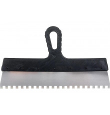Шпатель из нержавеющей стали СИБРТЕХ 350 мм, зуб 8x8 мм, пластмассовая ручка 85477