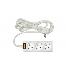 Бытовой удлинитель RUCELF с кнопкой, 3 гнезда, ПВС 3х1 RU-03-310-07PZK 00-00003179