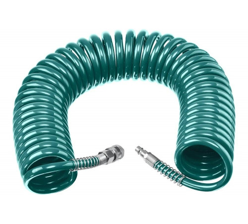 KRAFTOOL 15 м, 8х12 мм, 15 бар, шланг воздушный с фитингами рапид 06590-15