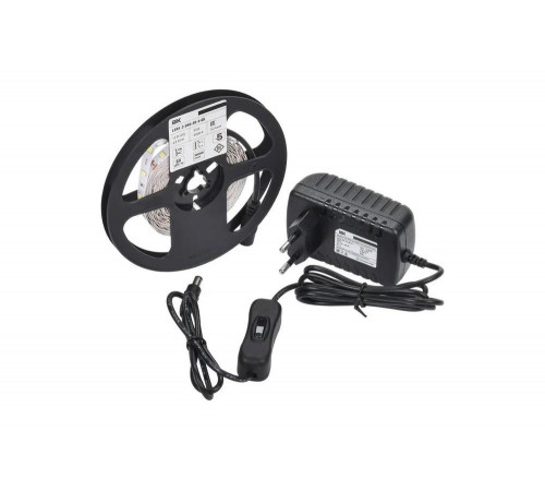 Комплект светодиодной подсветки "сделай сам" IEK (лента led 5м lsr-2835w60-4,8-ip20-12в + драйвер + выключатель) LSR1-2-060-20-1-05-S1